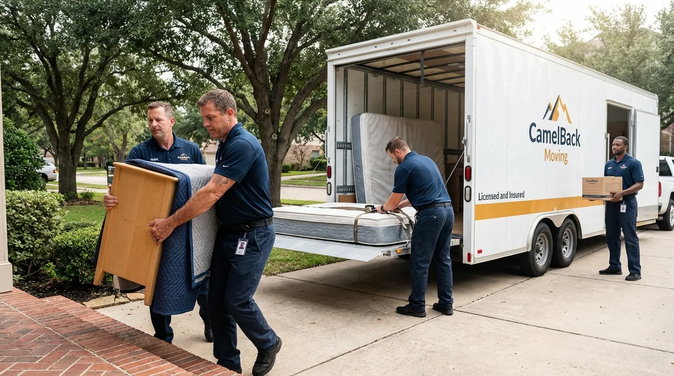 Crew loading residential truck for cross-state move from Comstock Park, MI